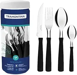 Faqueiro Tramontina New Kolor | 24 Peças - Preto