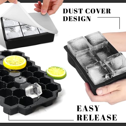 Cubetti Ghiaccio Silicone con Coperchio, 4 Pezzi Stampo Ghiaccio, Forme Ghiaccio Silicone, Formine Ghiaccio, Stampini Ghiaccio - immagine 4