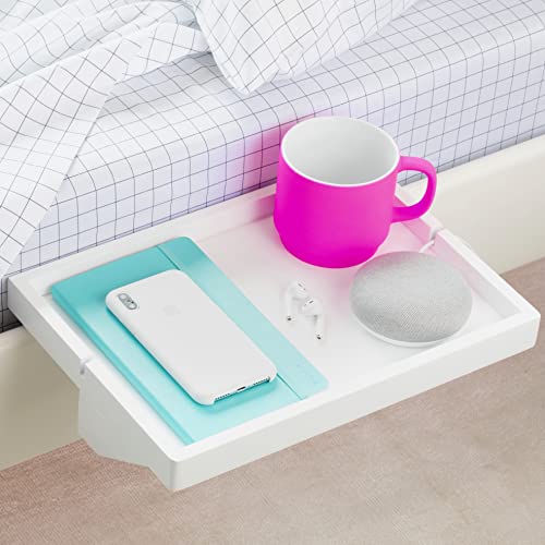 BedShelfie The Original Bedside Shelf - 3 Colores / 2 tamaños - como SE VE EN Business Insider (tamaño Normal, bambú en Blanco) Cover