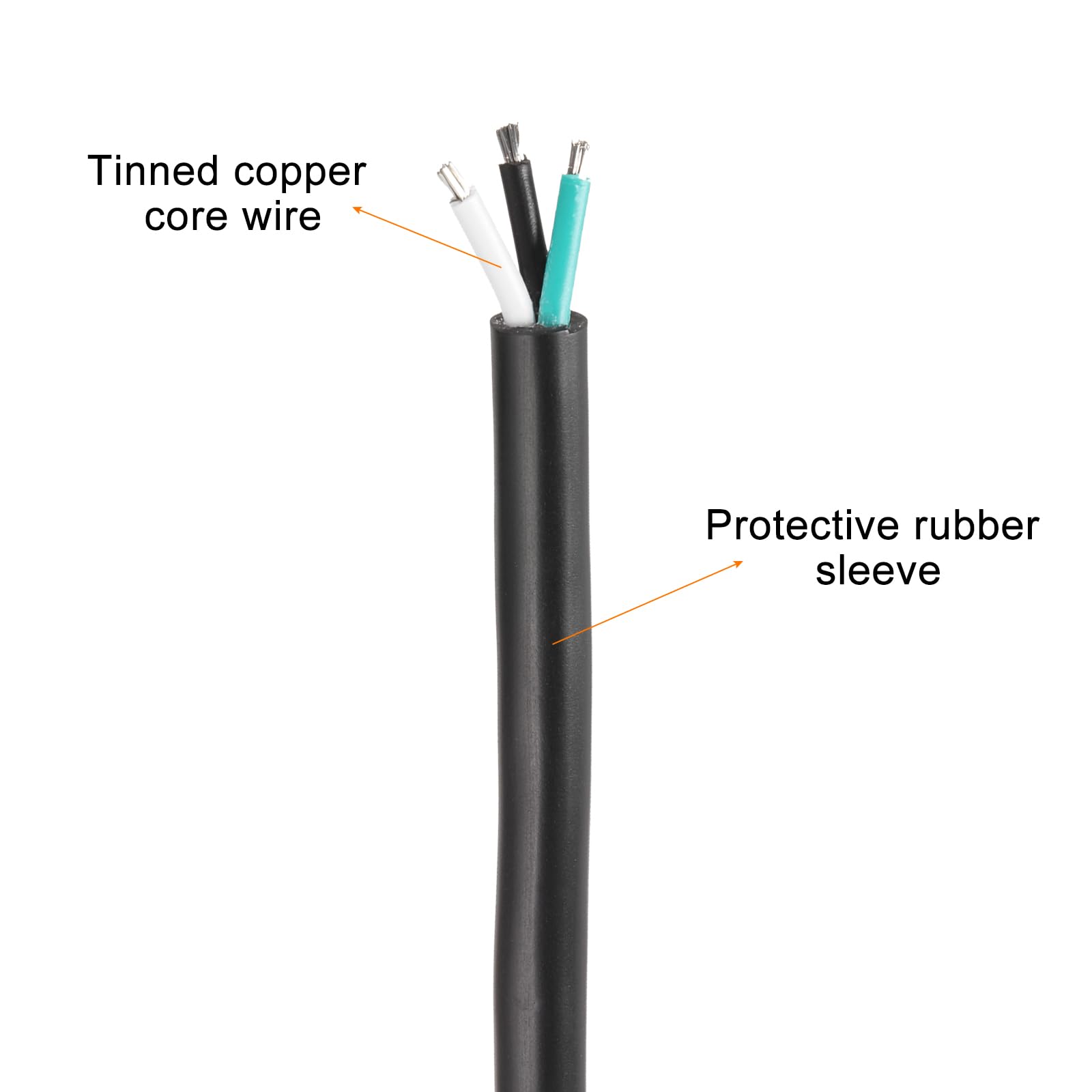 DMiotech 16AWG 16/3 3 Core CNC Wire (18 FT) UL2464 Tinned Copper Core 16 Gauge Cable Speaker Wire Electrical Wire Extension Cord for CNC Router Machine,Electrical Appliance - Image 3