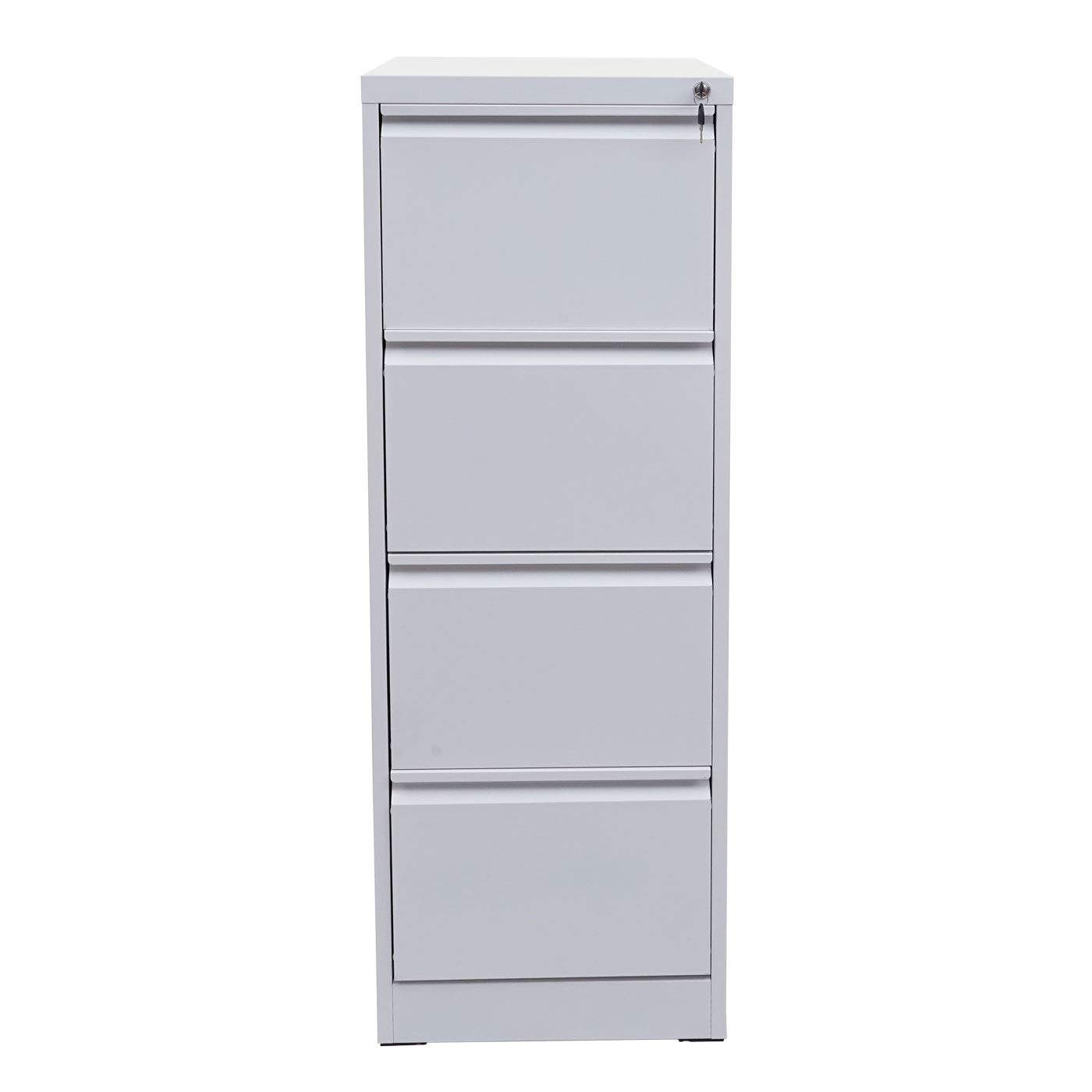 Mendler Armadietto classificatore 4 cassetti Formato Legal HWC-H16 Acciaio 62x46x134cm - Bianco
