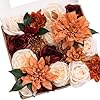 Lings Moment Fall Terracotta Artificial Flowers Greenery Grand Box Set Burnt Orange Fake Flower for DIY Wedding Bridal Bouquet Centerpieces Decor Floral Arrangement Decor etc