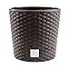 Blumentopf RATTO Rattan-Optik Kunststoff Topf Blumenkübel inkl. Einsatz Übertopf Umbra ⌀25cm