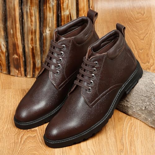 Image of LOUIS STITCH Chukka Boot for Men | High Ankle Italian Leather Boot | Handcrafted | Hiking and Biking Shoes | Brogue Style Lace-up Boot | Mens Formal Boot |Black |(BT-WBNDCKBGJB)