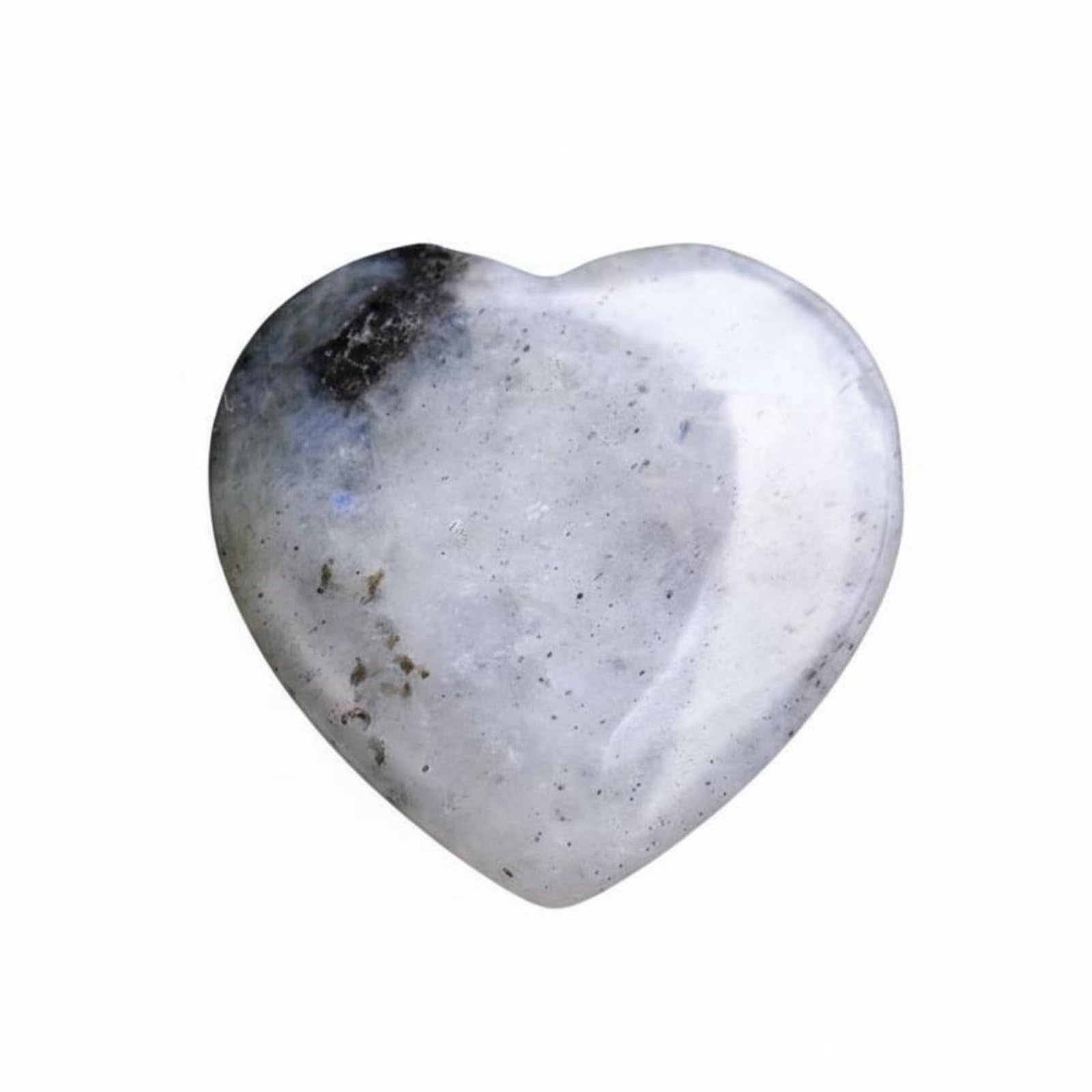 HEAVENGLOW Polished Surface Holeless Heart Charm Variety of Colors Heart Shaped Crystal DIY Jewelry Stone for Craft Projects, Home Decor, Meditation, White Flash-image-48