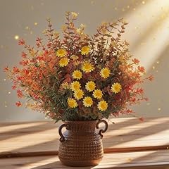 Idea Regalo - Decorazioni Autunnali, 6 Mazzi Fiori Artificiali Finti, Fiori Artificiali Addobbi Autunnali, Fiori Autunnali Finti Plastica per Centrotavola Giardino, Decorazioni per Interni Esterni (Multicolore)