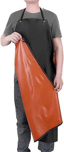 Miniatura 2 de Somotersea Delantal de goma impermeable del vinilo y las mangas del brazo cubren el delantal industrial resistente a los productos químicos ultra