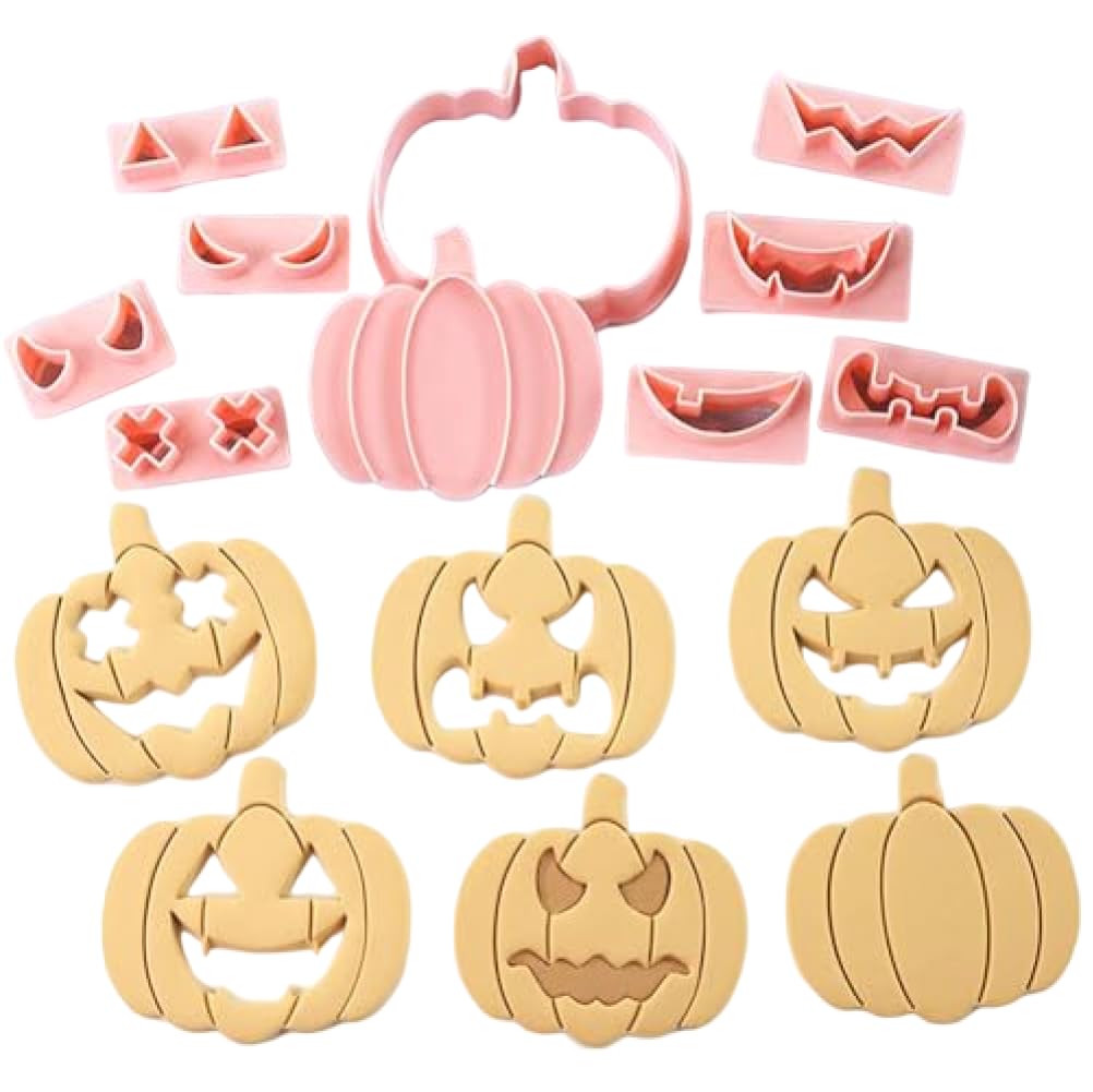 Striegro Halloween Cookie Cutter Set, 64 Pcs, 3D Stamps..