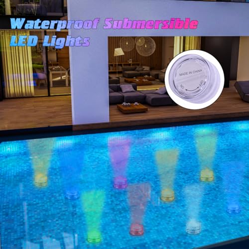 Editbar Pack of 12 LED Candles Tea Lights, LED Tea Lights, Flameless Candles, Mini Underwater Waterproof LED Lights, LED Pond Lighting Decorative Lights for Party, Wedding, Garden - Colourful Colour - Image 3