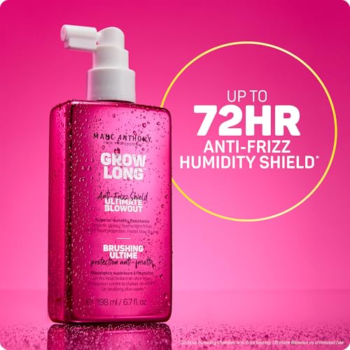 Image of Marc Anthony Anti-Frizz Shield Ultimate Blowout Spray, Grow Long - Smooth, Shiny Hair in High Humidity - Heat Protectant - 6.7 oz | Grow Long, Pack of 2