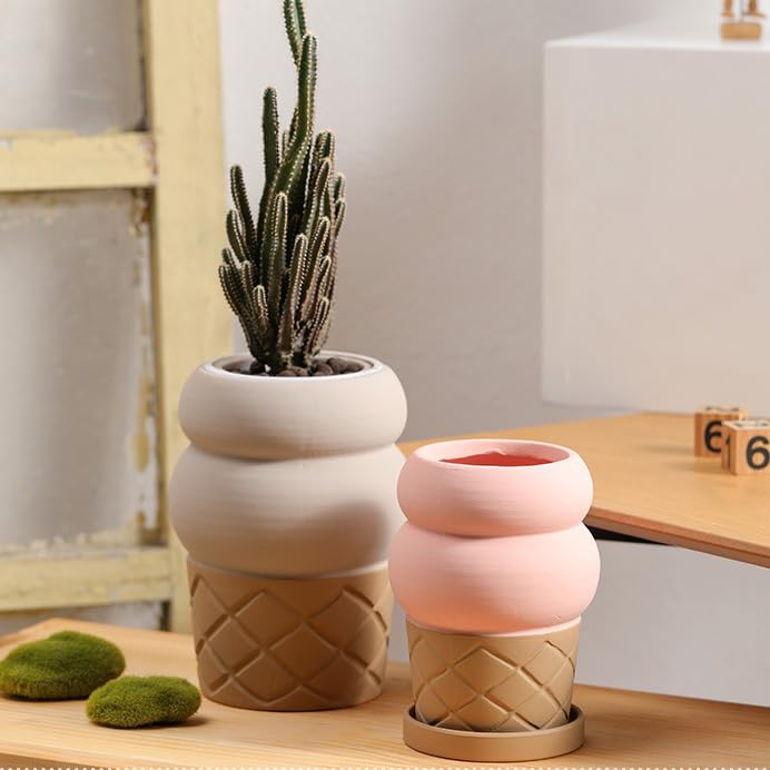 Amazon.co.jp: 【vase383】ソフトクリームカラー 植木鉢 ポット