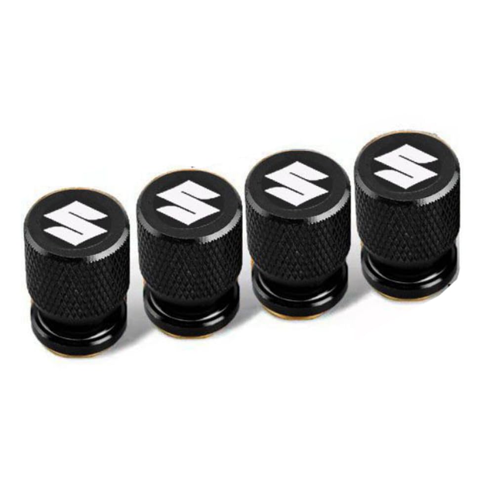 SDYAYFGE 4pcs Car Metal Tire Valve Caps, for Suzuki Alto HA GF K-Series Kei Lapin Twin Celerio Basic Tyres Leak-Proof Waterproof Stems Cover Dust decorate protecting Accessories,A