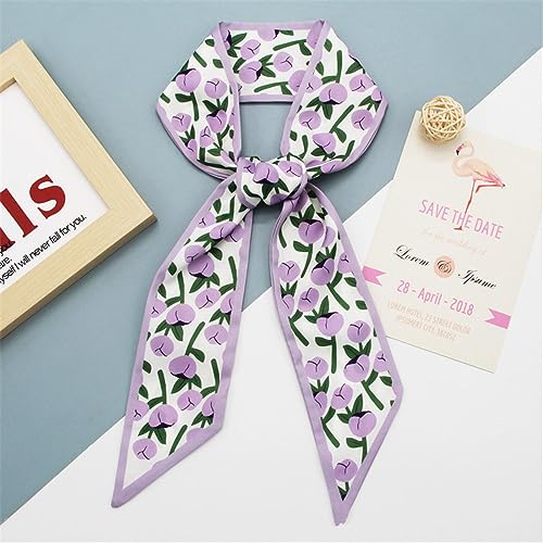 QTMY 5 Pack Purse Scarf for Bags Silk Head Scarf for Hair Handbag Women Scarfs Band Hair Neck Scarves Fashion Gifts,942