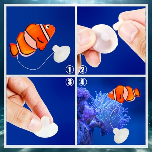 Image of Weewooday 7 Pcs Artificial Fish Glowing Effect,Elegant Color