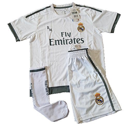 Equipación Infantil Completa Réplica Oficial Real Madrid Temporada 15/16 (Talla 14)