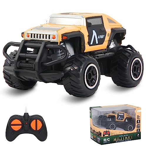 Pup Go Coche Teledirigido Niños 3 Años, RC Coche De Juguete, Fuerte, Sensible, Coche Radiocontrol Mini Coche Teledirigido Niña, Moto Camion Radio Control de Coches Juegos Niños 4 5 6 7 Años(Caqui)
