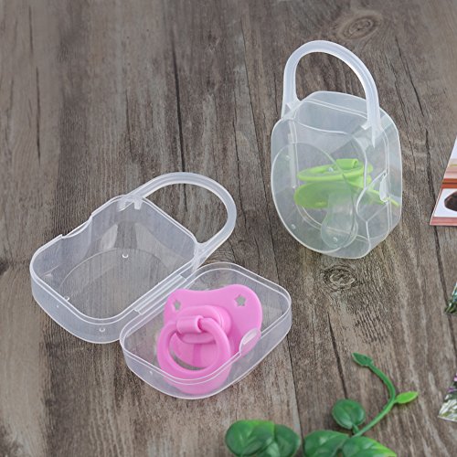 Accmor Pacifier Case, Pacifier Holder Case with Handle, BPA Free Universal Pacifier Container Box for Travel, Transparent, 2 Pack - Thumbnail 4