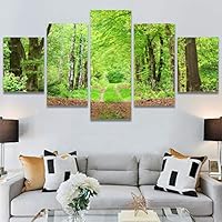 SIGNWIN 5 Panel Canvas Wall Art Modern Art Dramatic Forest Multicolor Photography Romantics Scenic for Home Decorations Ready to Hang - 60