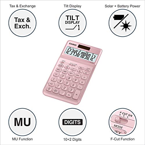 Image of Casio JW-200SC-PK Premium & Stylish Calculator (Pink)