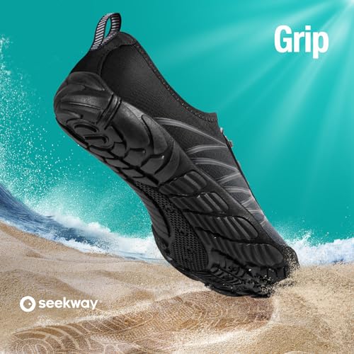 Image of SEEKWAY Mens Womens Water Shoes Quick-Dry Aqua Sock Barefoot Athletic Sports Shoes for Outdoor Beach Swim surf Walking Diving Boating Hiking Pool