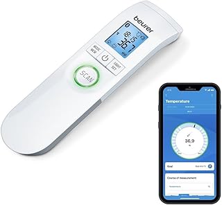 Beurer FT 95 Bluetooth, kontaktloses Infrarot-Fieberthermometer mit innovativer App-Vernetzung