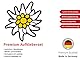 PREMIUM Aufkleber Set Alpen 8x Edelweiss Autoaufkleber Sticker Waschanlagenfest Witterungs- und UV-beständig