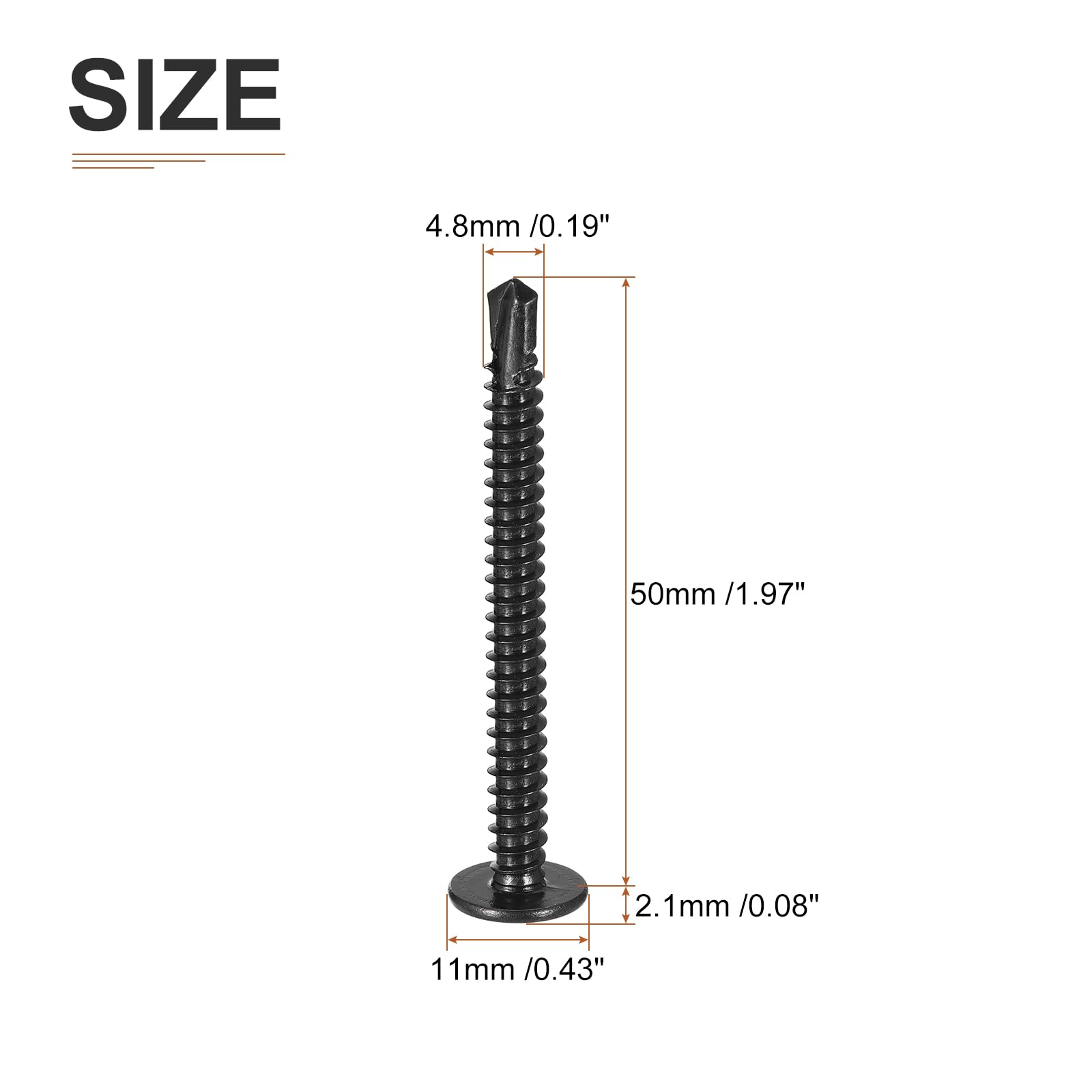 DTGN #10x2 Sheet Metal Screws, 50Pack, for Wood Furniture - Image 2