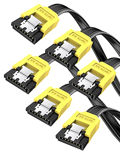 Snowkids Cable SATA III, 3 unidades de cable SATA III 6 Gbps ángulo recto 180 grados para SATA HDD, SDD, CD Driver, CD Writer Cover