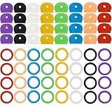 BetterJonny 64PCS Colorful Rubber Key Caps, Strong Key Identifier ID Rings for Perfect Coding System