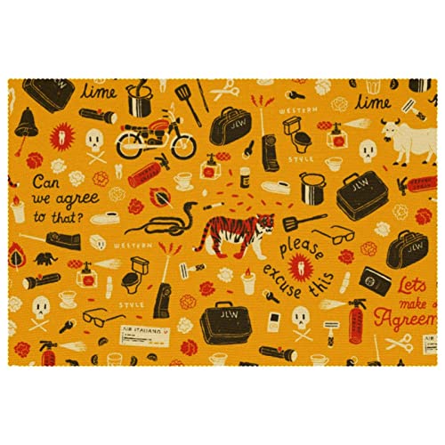 Sets de table antidérapants Tiger x6 | Protection table salle à manger 30x45 cm - 2