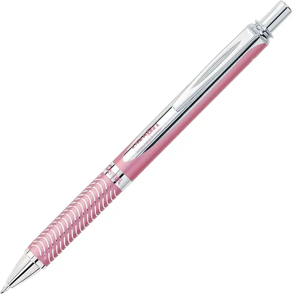 Pentel BL407PA EnerGel Alloy RT Retractable Liquid Gel Pen, .7mm, Pink Barrel, Black Ink