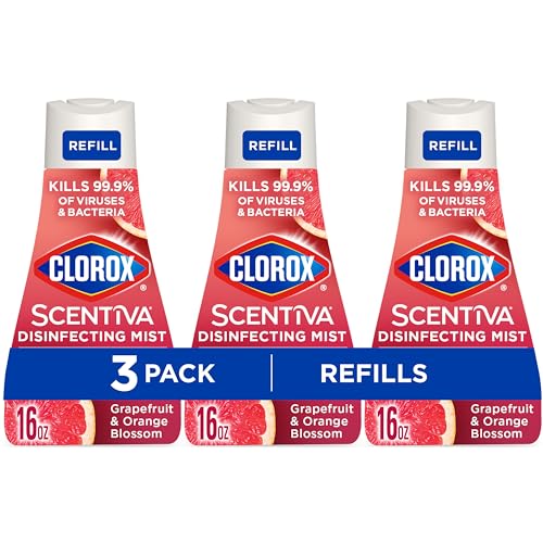 Clorox Scentiva Disinfecting Mist, Grapefruit and Orange Blossom, 16oz, 3 refills