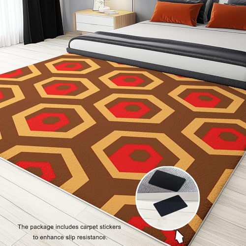 Tapis salon absorbant marron 160x230 cm vintage géométrique