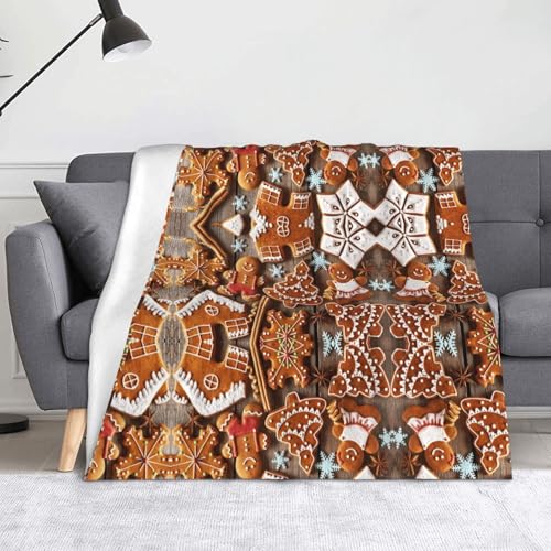 Couverture flanelle imprimé biscuits pour soirées cocooning canapé