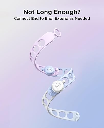 Miniatura 5 de ORICO Bridas de silicona para cables, organizador de cables de datos reutilizable con diseño de hebilla de bloqueo, envolturas de cable de alta