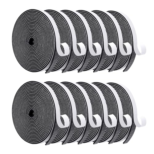 Image of MAGZO Door Weather Stripping, 1 /2 Inch W X 1 /8 Inch T X 198 Ft Total Weatherstripping Foam Tape Soudproof for Windows 16.5 ft X 12 Rolls, Black