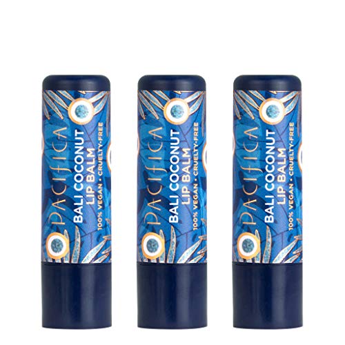 Pacifica Lip Balm, Bali Coconut, 3 Count