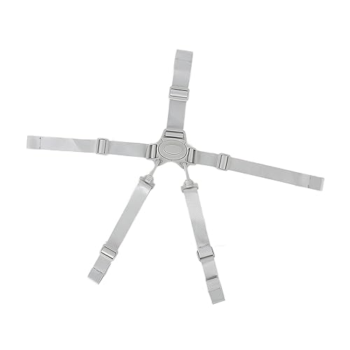 Cinturón de seguridad para bebé, correas para silla alta, arnés de 5 puntos, cinturón de seguridad para bebé con hebilla para cochecito (botón gris