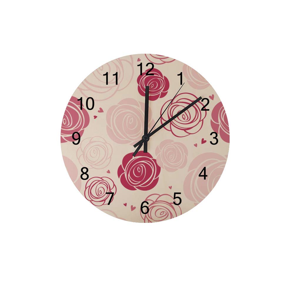Horloge murale ronde ours polaire en bois silencieuse 30 cm de diamètre