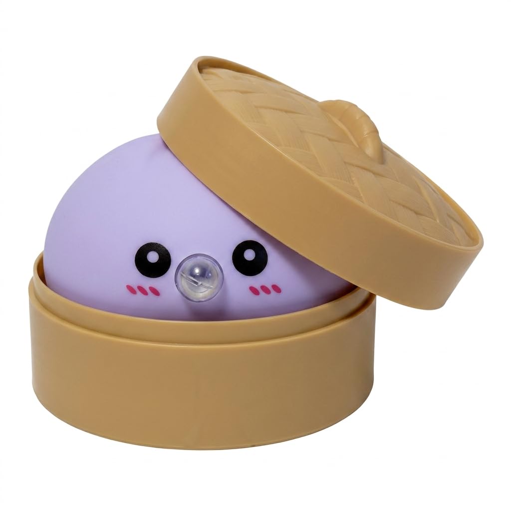 Dumpling Squishy, Bubble Blowing Facial Expression, Squishy Dumpling Featuring Slow-Return Texture and Themed Accessory for Desk Display