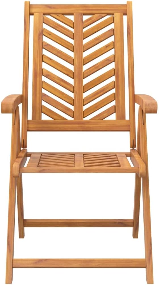 Reclining Patio Chairs 2 pcs Solid Wood Acacia Lawn Chairs