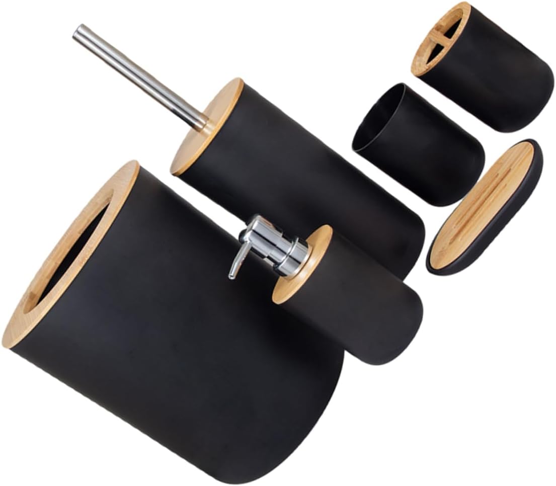 MAGICLULU 1Set Bathroom Accessories with Trash Can Mouthwash Cup Lotion Bottle Soap Dish Toothbrush Holder Elegant Bathroom Supplies