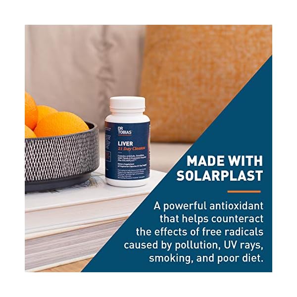 Dr. Tobias Liver 21 Day Cleanse, Herbal Liver Detox Cleanse with Solarplast, Artichoke Extract, Milk Thistle & Dandelion Extract, for Liver Cleanse & Detox, 63 Vegetable Capsules (3 Daily) (63 Count)