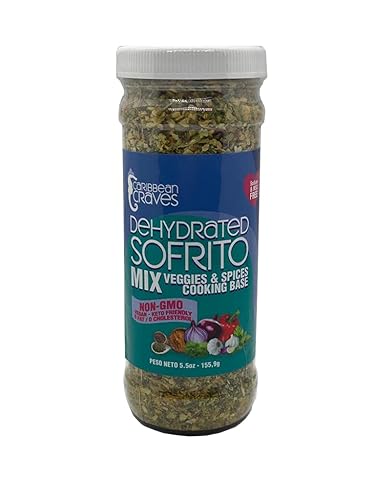 Caribbean Craves - Mezcla de Sofrito deshidratada Sin MSG, vegano, apto para dieta cetogénica, ingredientes naturales (5.5, 1)