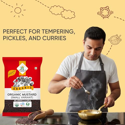 Image of 24 Mantra Organic Mustard Seeds Small /Sarson k beenj /Ava Ginjalu - 100gms | Pack of 1 | Chemical Free & Pesticides Free | Unadulterated | Rich Flavour | Minimally Processed