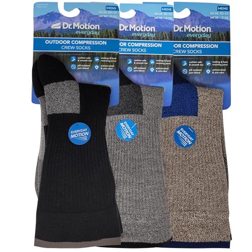 Dr. Motion Men's Compression 3 Pairs