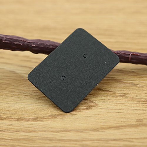 AKOAK 100 Pcs 2.5 x 3.5 Cm Black Kraft Paper Earring Display Hang Cards Ear Studs Display Hang Tag