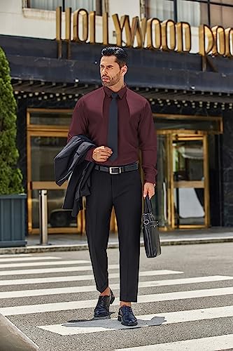 COOFANDY Men's Business Dress Shirts Wrinkle Free Long Sleeve Regular Fit Dress Shirt Textured Casual Button Down Shirts2