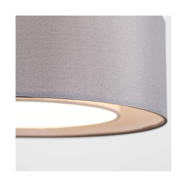 Pair of - Modern 2 Tier Cylinder Ceiling Pendant Light Shades in Grey - Image 7