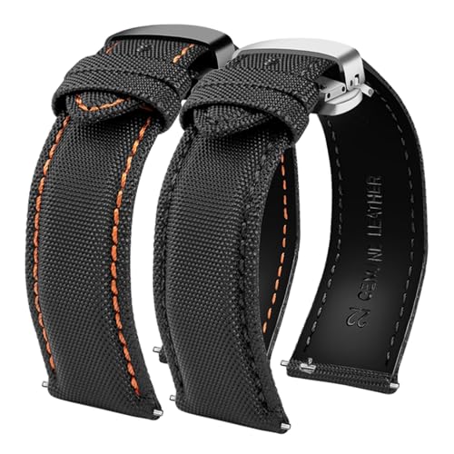 Correa de reloj de nailon y piel de 20mm a 24mm para Citizen Nº 5 2